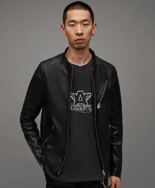 Zayn Malik AllSaints Harwood Leather Biker Jacket for sale