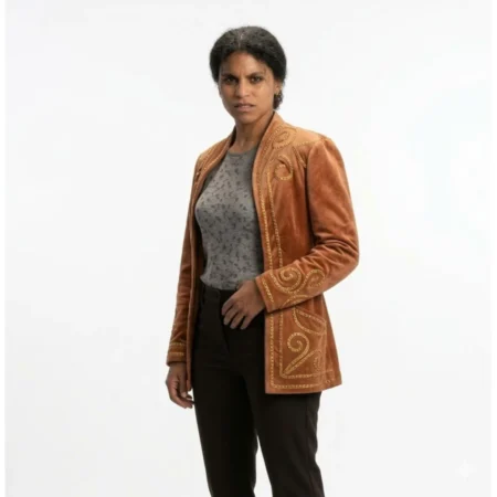 Zazie Beetz They Will Kill You Brown Jacket