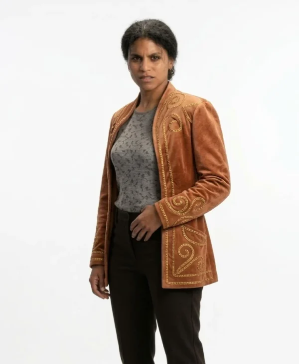 Zazie Beetz They Will Kill You Brown Jacket