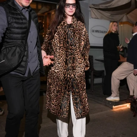 buy Anne Hathaway Leopard Coat