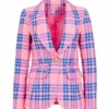 buy CBS Mornings Gayle King Pink Plaid Blazer