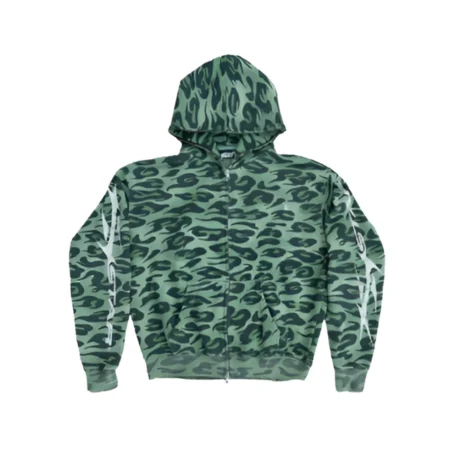 buy Hellstar Green Camo Zipper Hoodie