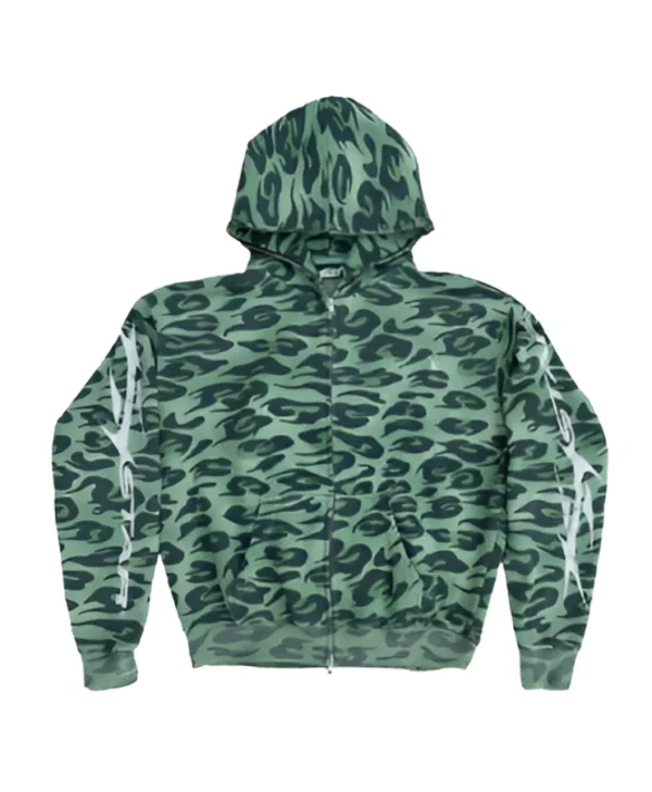 buy Hellstar Green Camo Zipper Hoodie
