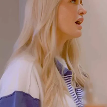 buy RHOBH S15 Erika Girardi Striped Polo Sweatshirt