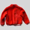 buy Red Fur Sheep Bomber Jacket