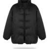 buy Rita Ora Black Satin Puffer Jacket