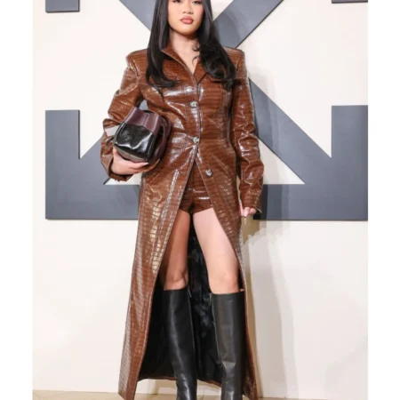 buy Sunisa Lee Off-White Fashion Show Leather Coat