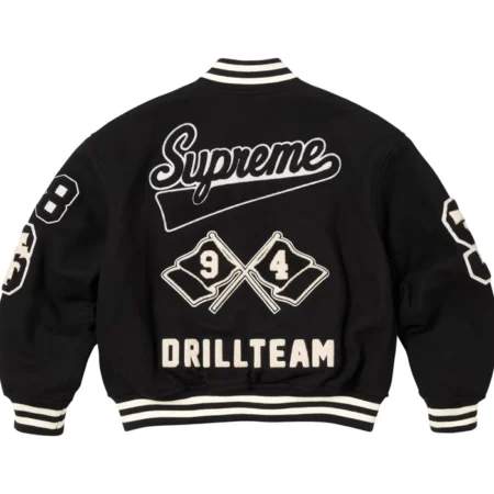 buy Supreme Drill Team Black Varsity Jacket