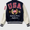 buy USA 250th Blue Varsity Jacket