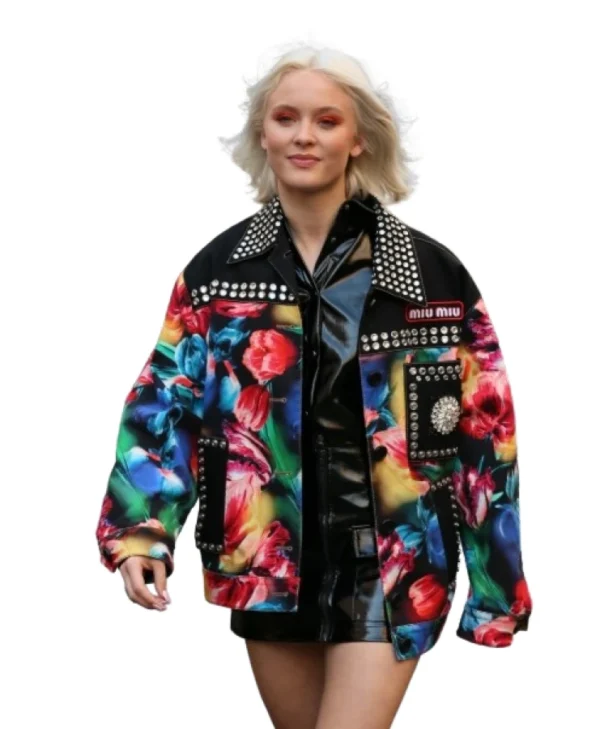 buy Zara Larsson Studded Floral Multicolor Jacket
