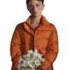 buy Zendaya The Drama Orange Puffer Jacket