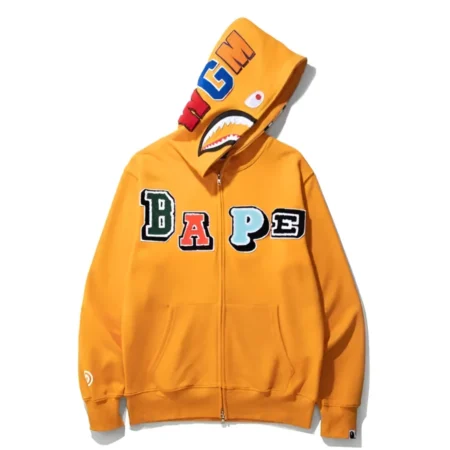 A Bathing Ape BAPE Shark Orange Hoodie