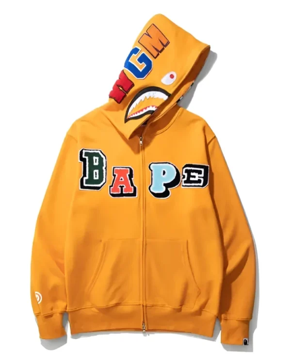 A Bathing Ape BAPE Shark Orange Hoodie