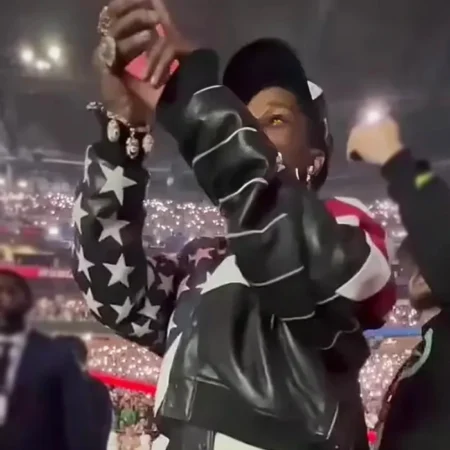 ASAP Rocky Rihanna Handprint Super Bowl Jacket