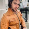 Aaron Taylor-Johnson Brown Leather Jacket