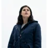 Alexandra Daddario Couples Weekend 2026 Blue Hooded Jacket