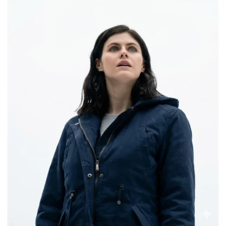 Alexandra Daddario Couples Weekend 2026 Blue Hooded Jacket