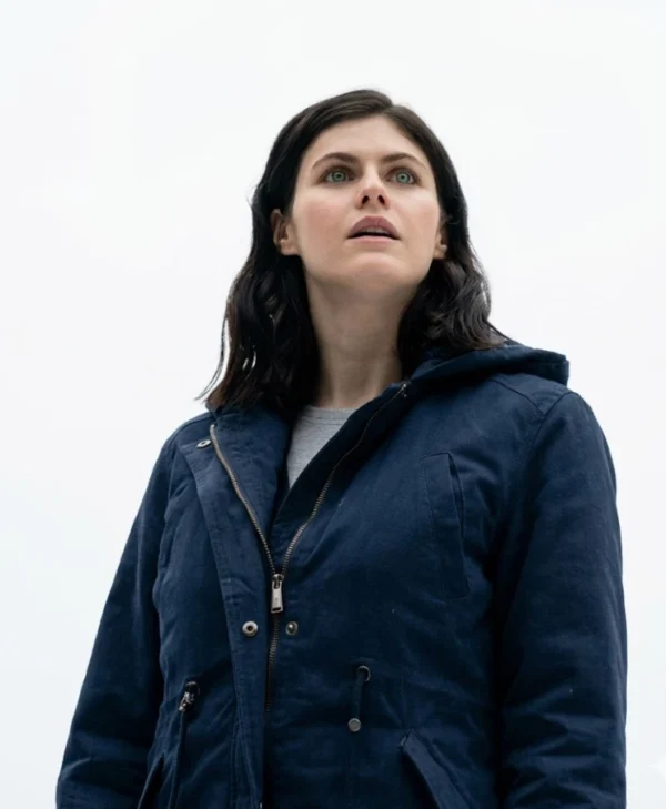 Alexandra Daddario Couples Weekend 2026 Blue Hooded Jacket