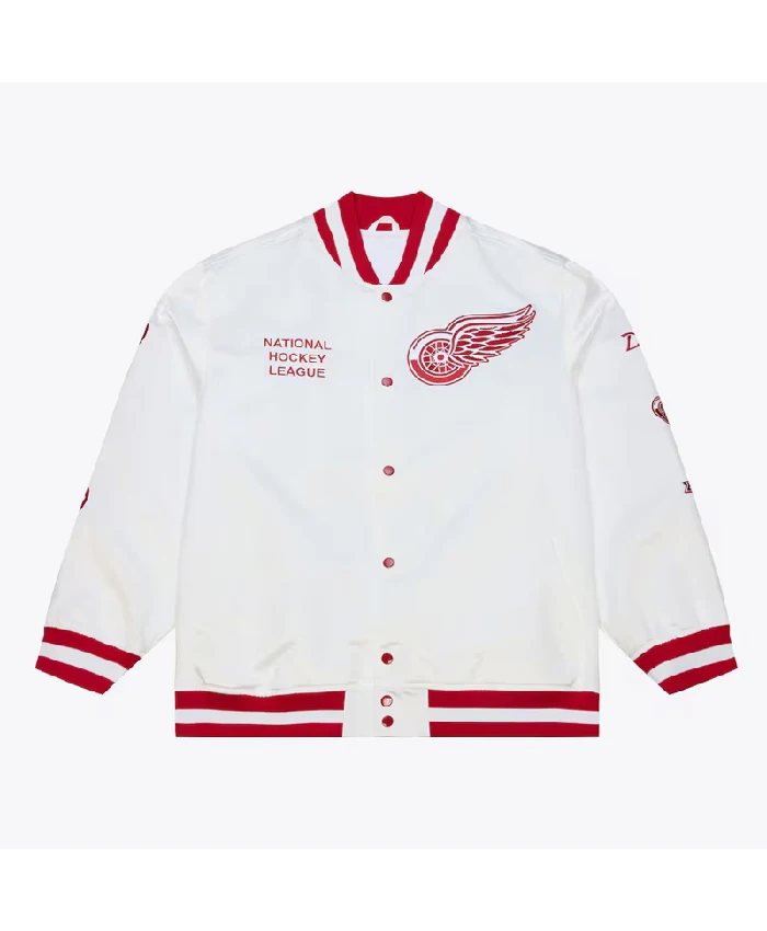Arctic White Detroit Red Wings Lightweight Satin Jacket