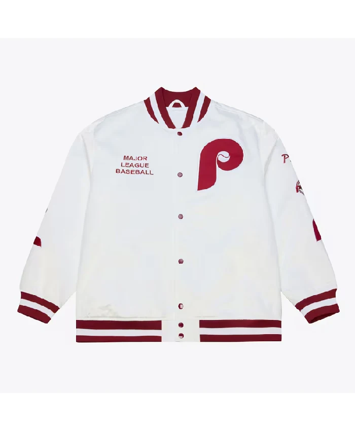 Arctic White Philadelphia Phillies Lightweight Satin Jacket