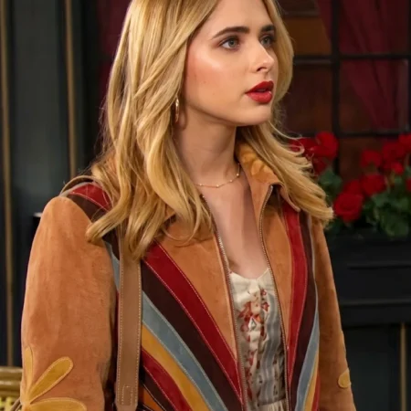 Ashley Puzemis Days of Our Lives 2026 Striped Suede Jacket