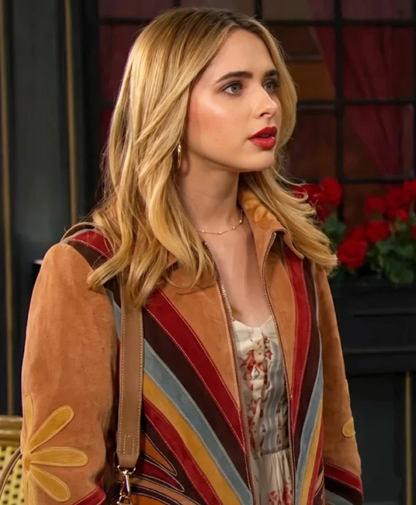Ashley Puzemis Days of Our Lives 2026 Striped Suede Jacket