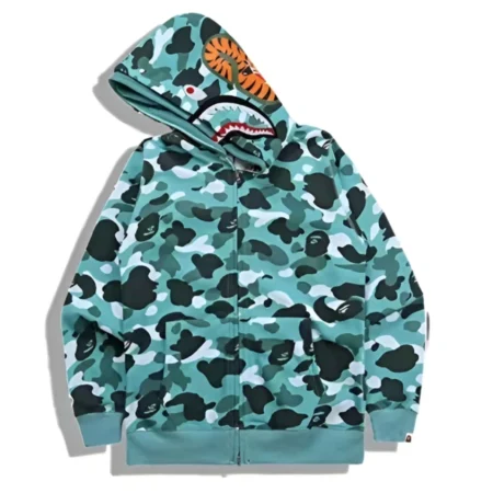 BAPE Shark Green Camo Hoodie