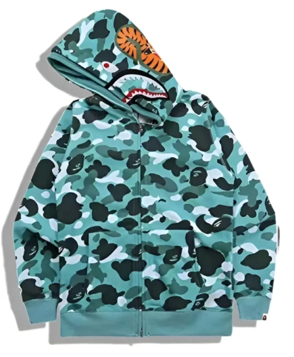 BAPE Shark Green Camo Hoodie