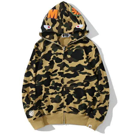 Bape Beige Camo Shark Hoodie