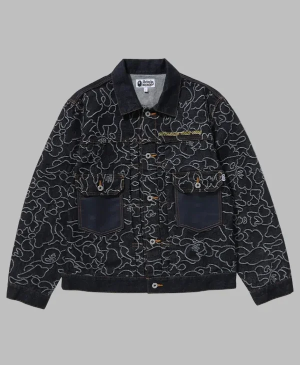 Bape x OVO Neon Camo Jacquard Denim Jacket