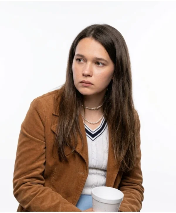 Beef S02 Cailee Spaeny Brown Suede Leather Jacket
