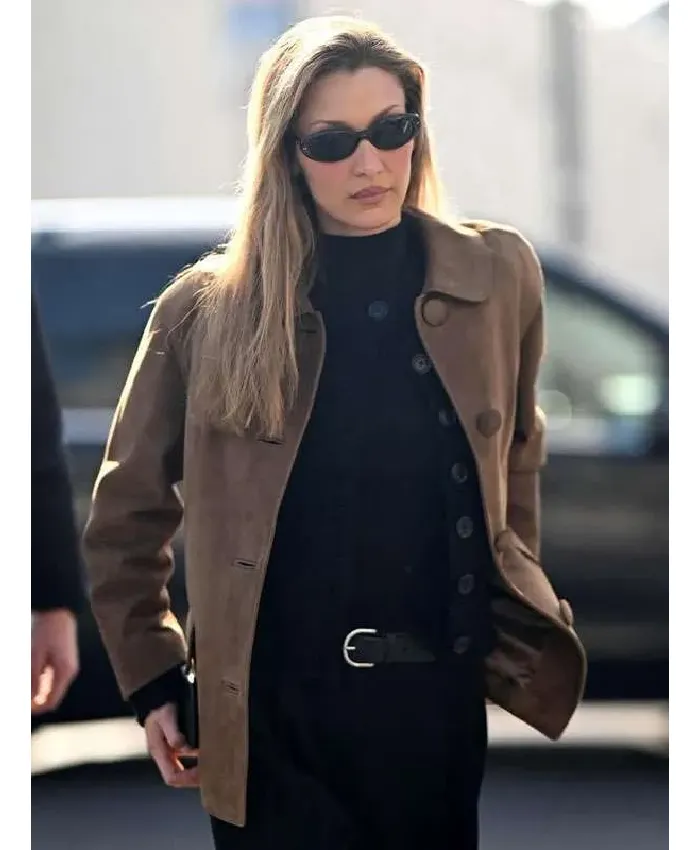 Bella Hadid suede jacket