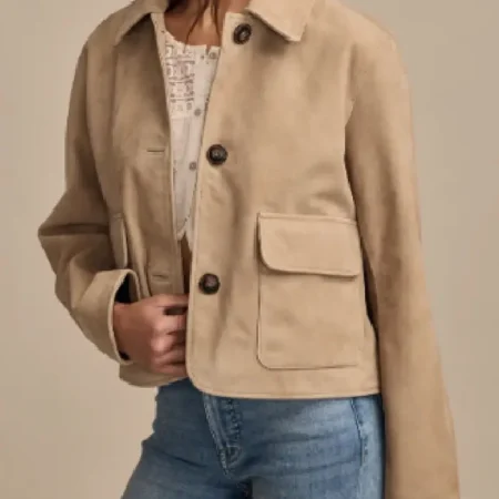 Belle Skinner Marshals Beige Suede Jacket Shop Now
