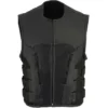 Black Men’s Cowhide Leather Biker Vest