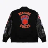 Black Out NY Knicks Team Logo Varsity Jacket For Sale