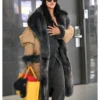 Buy NYC 2026 Rihanna Beige Shearling Long Coat