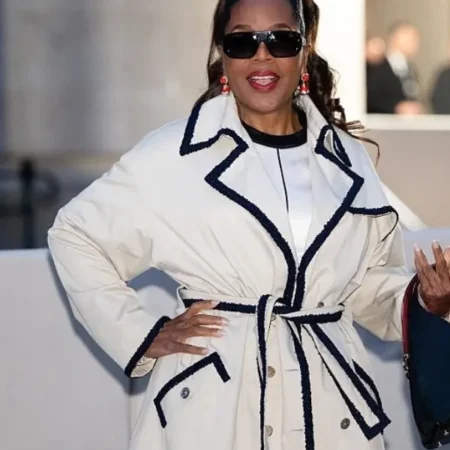 Buy Oprah Winfrey Paris Fashion Week 2026 Contrast Trim Coat