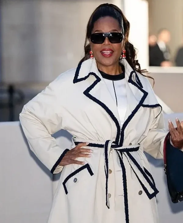 Buy Oprah Winfrey Paris Fashion Week 2026 Contrast Trim Coat