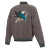 Buy San Jose Sharks Gray Varsity Wool Jacket
