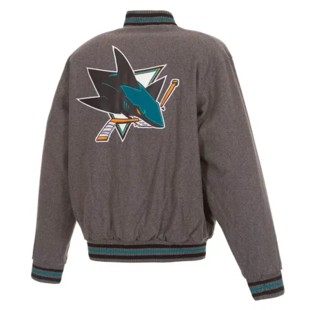 Buy San Jose Sharks Gray Varsity Wool Jacket