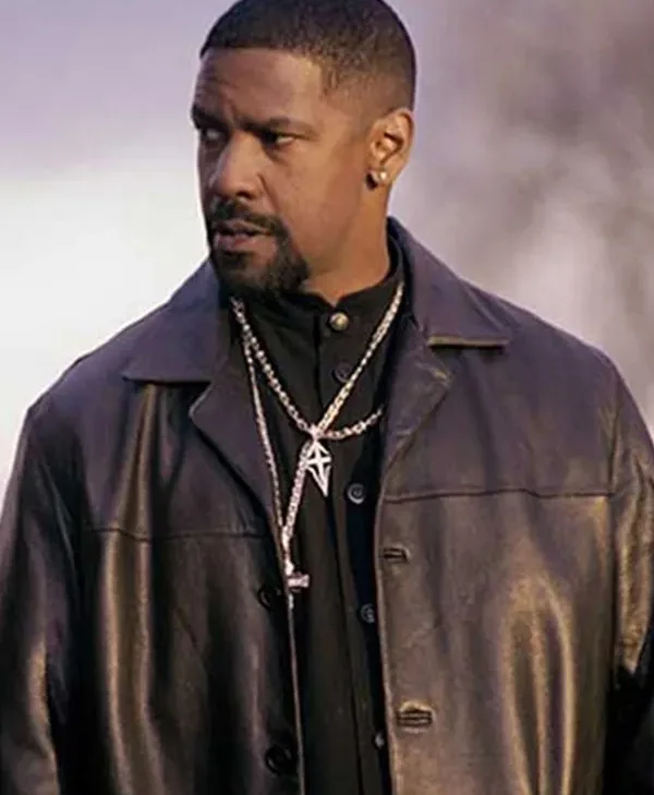 Buy Training Day Denzel Washington Black Leather Coat