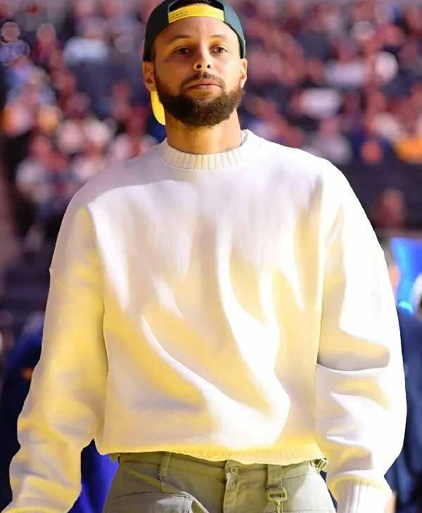 Cavaliers vs Warriors Gamday Stephen Curry Off White Sweatshirt