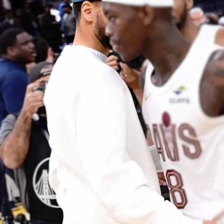 Cavaliers vs Warriors Gamday Stephen Curry Off White Sweatshirt For Sale