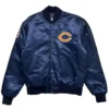 Chicago Bears 90’s Navy Satin Bomber Jacket