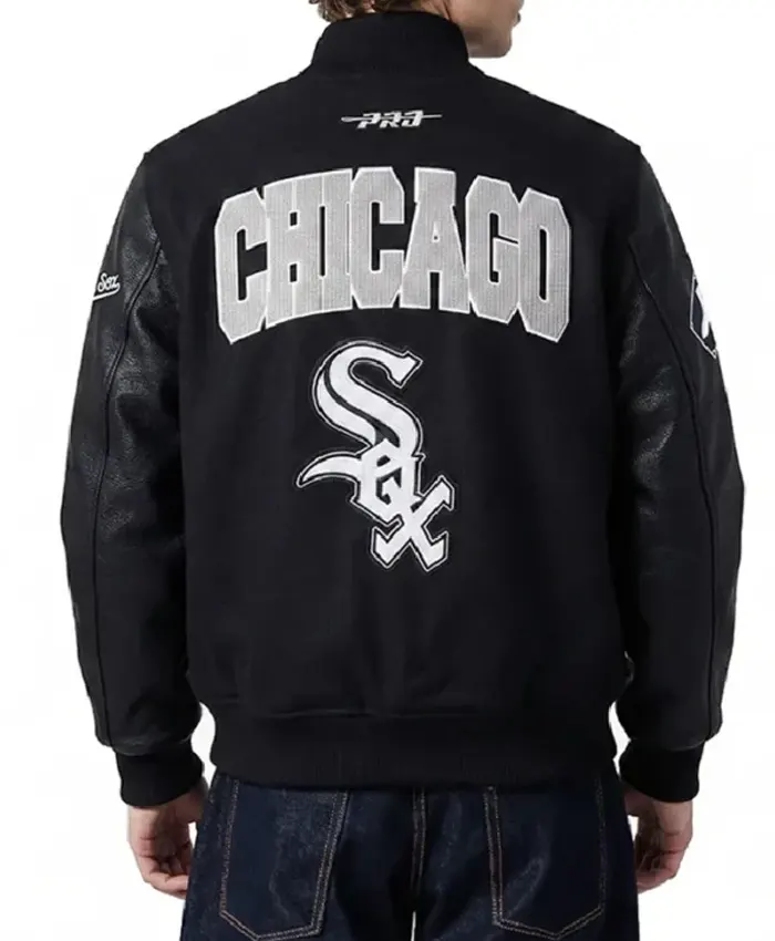 Chicago White Sox City Arch Black Varsity Jacket For Sale