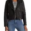 Christina Hall Leather Hooded Jacket For Sale