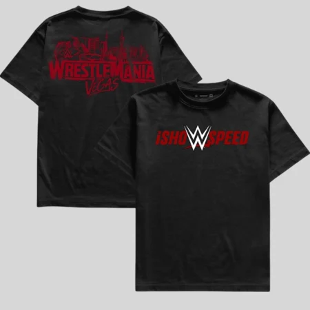 Complex Black IShowSpeed x WrestleMania 42 T-Shirt