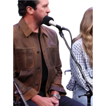 Get Luke Bryan American Idol 2026 Brown Leather Jacket