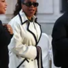 Get Oprah Winfrey Paris Fashion Week 2026 Contrast Trim Coat