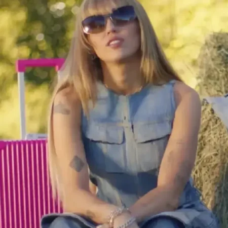 Get Younger You Miley Cyrus Blue Denim Vest